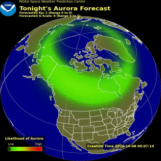 Auroral Viewline Forecast - Northern Hemisphere